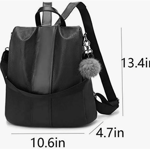 Women Backpack Purses PU Leather Waterproof Daypack Casual Shoulder satchel bag - Picture 11 of 12